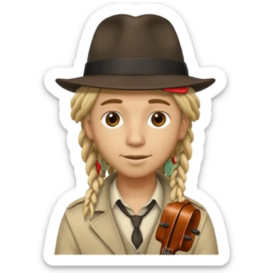 blonde Musician with dreadlocks and fedora sticker