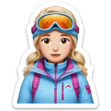 Woman Skiing Background Matterhorn sticker