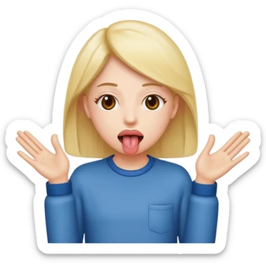 tounge out hands to side sticker