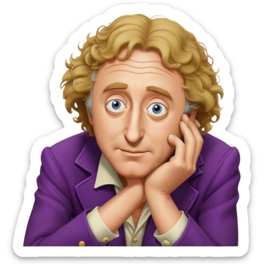 Gene Wilder Head Resting On Hand Meme sticker