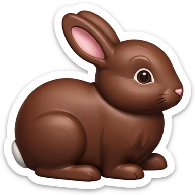chocolate bunny with chocolate brown heart sticker