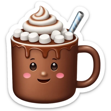 A cute Christ hot chocolate with marshmallows emoji  sticker