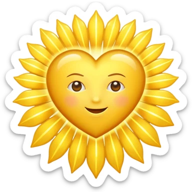 yellow heart with sun rays sticker