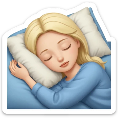 girl sleeping peacefully in bed sticker