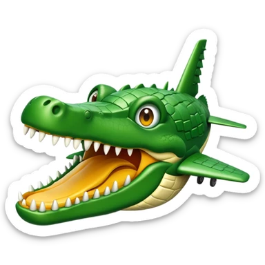 Un avión de guerra con cara de cocodrilo  sticker