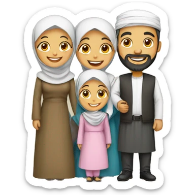 Happy Muslims family sticker