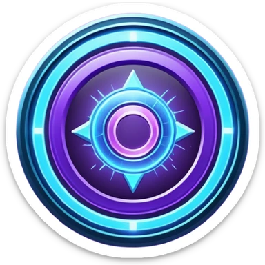 Futuristic glowing portal badge icon, circular emblem, neon blue and purple energy ring, subtle particles and light cracks, Level 01 text, sci-fi web3 game UI style, high detail, centered, dark background, 3D game asset, sharp and minimal sticker
