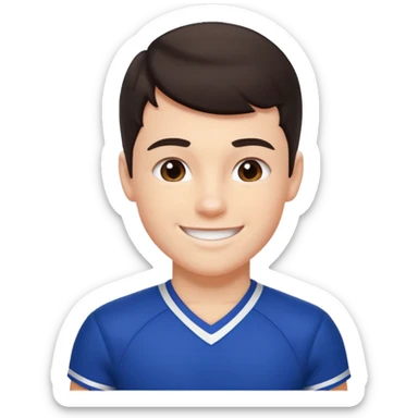 All star cheerleader White boy with dark hair iphone emoji sticker