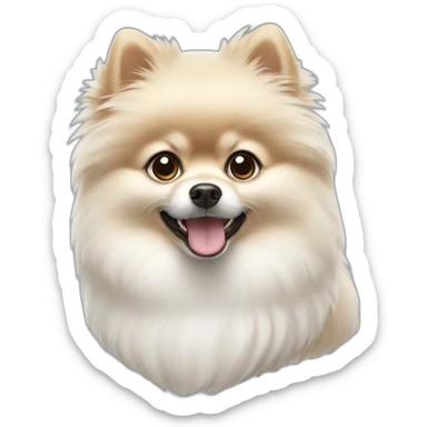 White pomeranian sticker