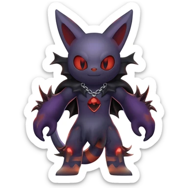 Edgy Spooky Gothic Evil Duskull-Salandit-Umbreon-Fakémon-hybrid-creature (full body)  sticker