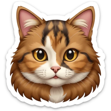a young female brown and black tabby cat, sticker