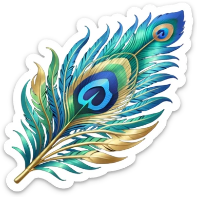 Peacock feather emoji sticker