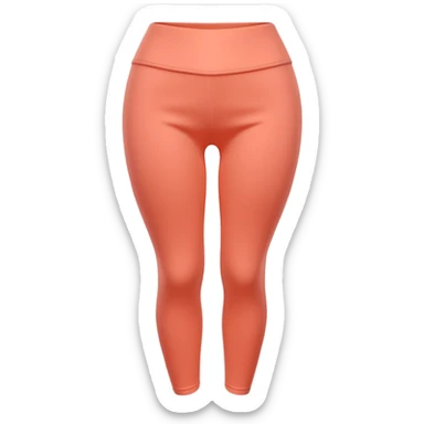 A 3D cartoon peach-coral leggin with gentle fabric folds and neat finish, isolated on plain background, Memoji-style. sticker