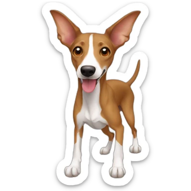 podenco andaluz marron cazando sticker