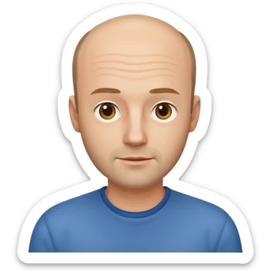 man casual clothes balding hairline sticker