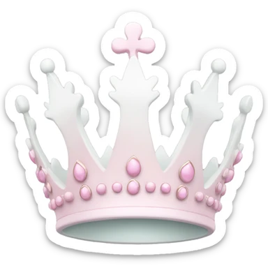 White and pastel pink crown sticker