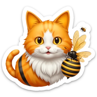 Cat with a bee sticker