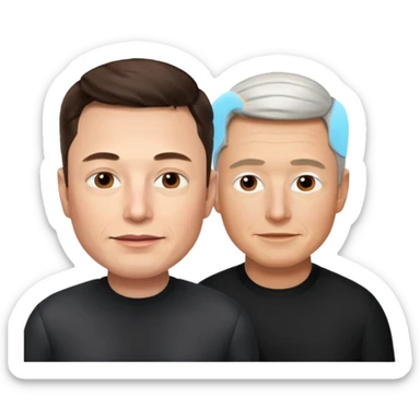 Elon musk and tim cook  sticker