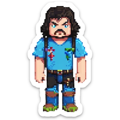 Jack Black as a Minecraft character sticker
