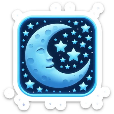 A square that reads "4 AM TYPING HAS ARRIVED" with a moon and stars behind it and glowing blue gradient text sticker