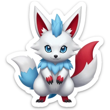 Epic Shiny Cool Cute Kawaii Zangoose-Zorua-Pokemon-fakemon-hybrid-animal Full Body  sticker