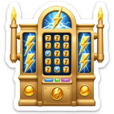 Gates of Olympus slot machine emoji featuring a golden gate, lightning, and Zeus sticker