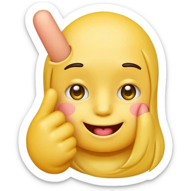 Make a regular blushed yellow emoji but with the middle finger  sticker
