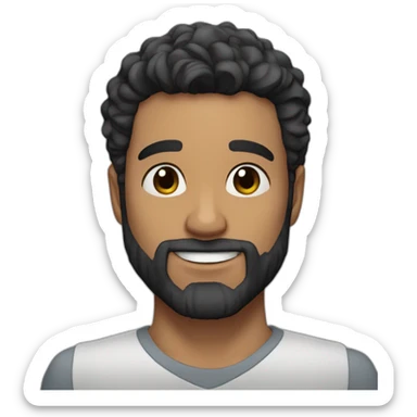 Brazilian Voice Actor Jefferson Melo, bearded, wavy black hair with taper haircut sticker