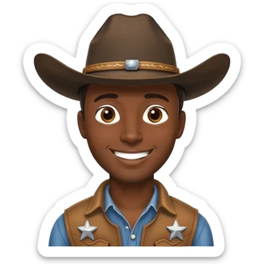 Black Man with cowboy hat sticker