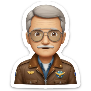 an old civil pilot without mustache sticker