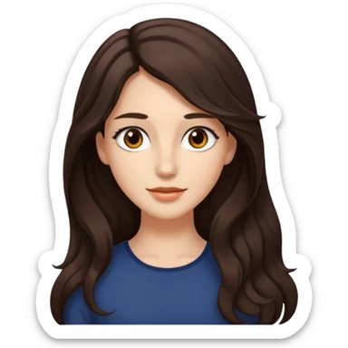 Briseide ha i capelli lunghi lunghi fino alla vita e castano scuro e leggermente ondulati, gli occhi castani e ha il viso allungato sticker