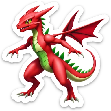  Cool Edgy Shiny Futuristic Ethereal Legendary Scizor-Charmeleon-Digimon-Schyther-Flygon-hybrid full body sticker