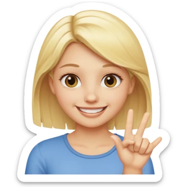 fingermouthing el gesto que es tan viral ahora en tik tok que le haga una chica rubia sticker