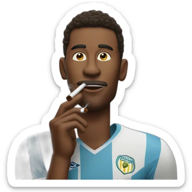footballer smoking a big cigarrette sticker