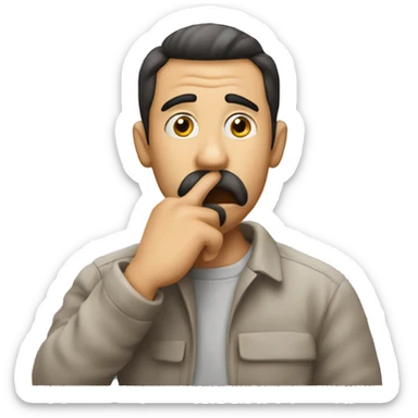 A man saying shhhh with his finger in front of his mouth  sticker