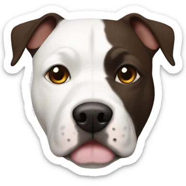 White and dark brown Staffie with patch over one side of the face  sticker