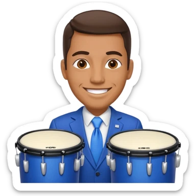 Blue presidential candidate with blue drums in front of him sticker