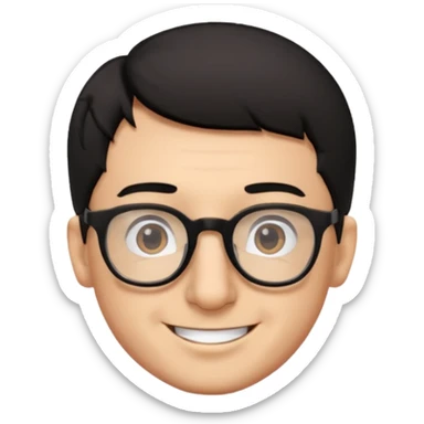 Emoli hombre con lentes poco cabello negro y nariz grande sticker