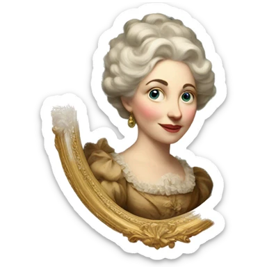 Victorian lady inside a baroque oval portrait  sticker