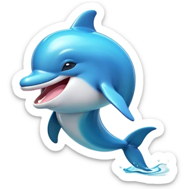 Cinematic Cute Yawning Bottlenose Dolphin Portrait Emoji, Head tilted slightly with a dramatic, wide-open yawn, showcasing a sleek, shiny glossy body with softly curved fins and drowsy, half-closed eyes, Simplified yet irresistibly adorable features, highly detailed, glowing with a soft, cozy aquatic glow, high shine, relaxed yet expressive, stylized with a hint of whimsical marine ease, soft glowing outline, capturing the essence of a drowsy yet affectionate dolphin that appears ready to stretch out and yawn its way out of the screen! sticker