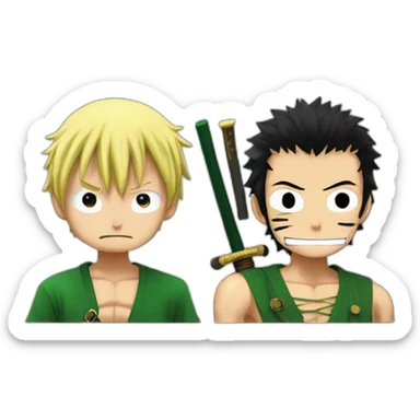 Roronoa zoro With luffy sticker