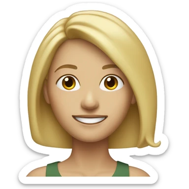 blonde woman 38 yeas old smile shoulder length hair  sticker