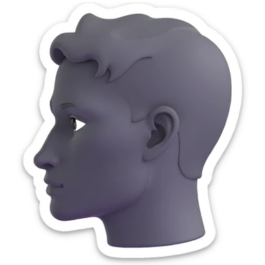 gray human profile side view of face sticker