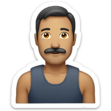 man with little mustache sticker