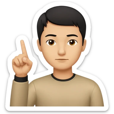 hombre con dedo diciendo no sticker