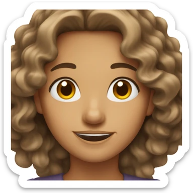 a woman with wavy hair and brown eyes wink sticker