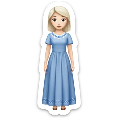 Renaissance Caucasian women long modest dress sticker