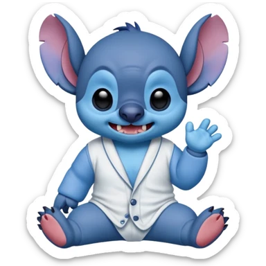 crie um memoji do personagem stitch onde ele esteja de pijama com carinha de sono sticker