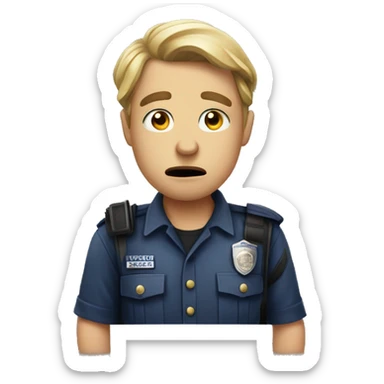 Calling the police with concerned face sticker