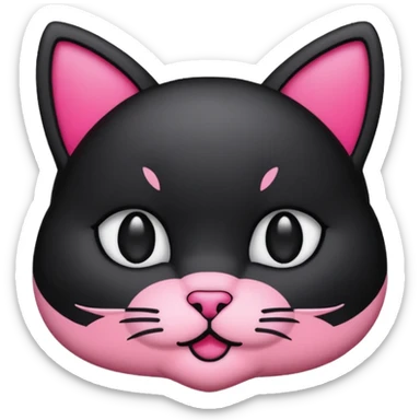 BLACKPINK-inspired black and pink cat face emoji sticker